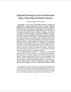 Regional Planning for Just and Reasonable Rates: Reforming Gas Pipeline Review